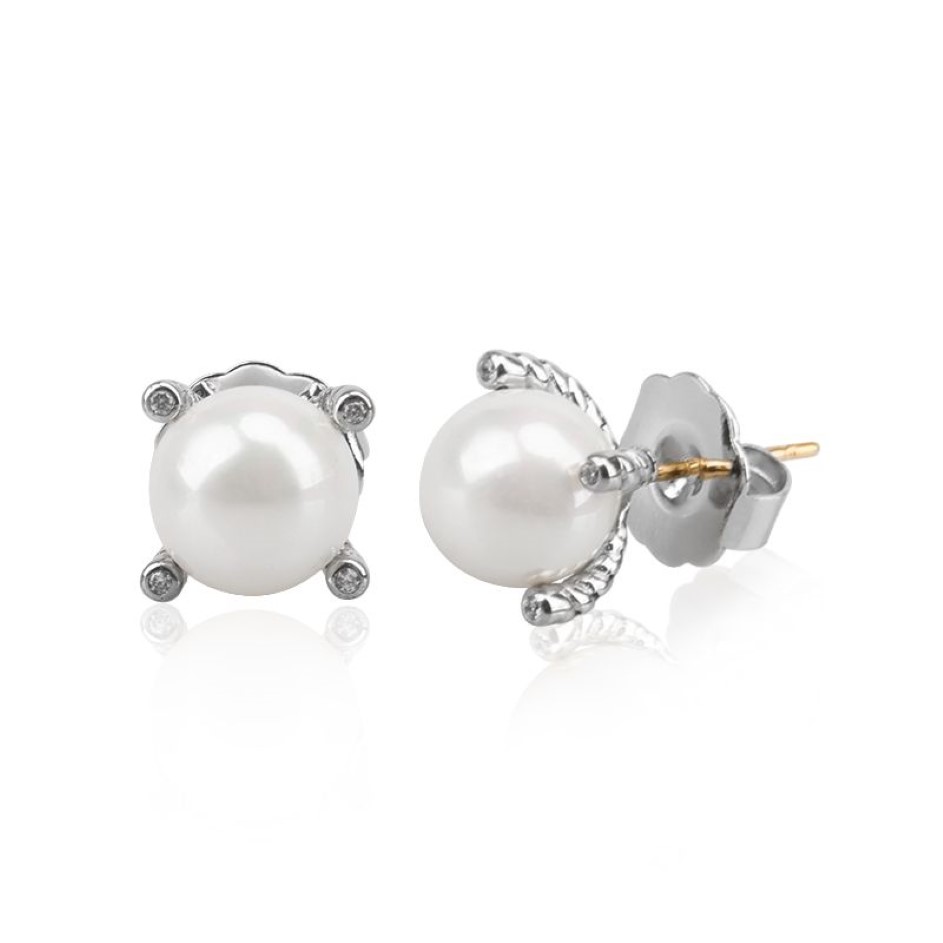 Stud Earrings Vintage 7mm Imitation Pearl Wedding Jewelry Women's Earrings198T