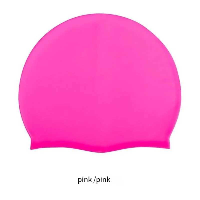 Simkåpor Silikon Simningslock Vuxna män och kvinnor Universal Solid Color Swimming Equipment Färsk hög elasticitet Silikon Simning Cap 240328