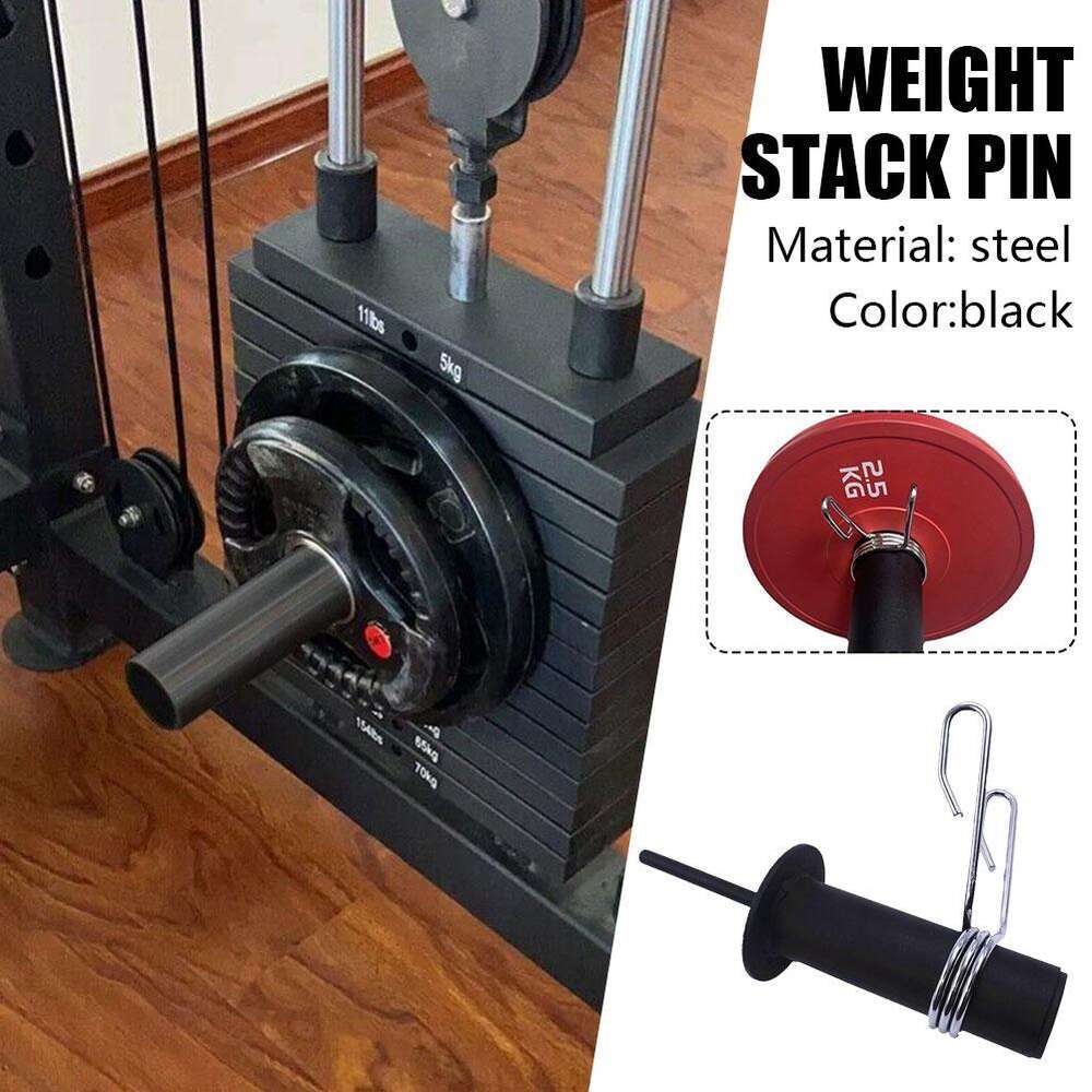 New Black Fiess Weight Cable Stack Extender Replacement Barbell Weigth Plate Loading Pin Strength Training Gym Equipment