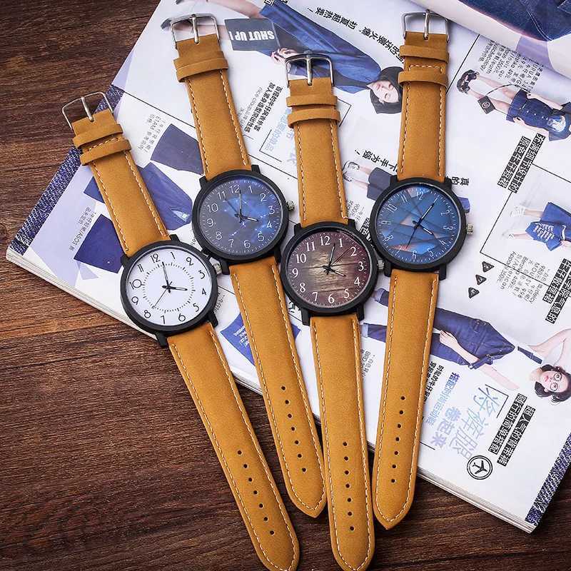 Armbanduhren 2023 Vintage Casual Watch Damenuhr Mode Sternenhimmel Uhren Damen Großes Zifferblatt Sportuhr Damen Quarz Paaruhren 24329