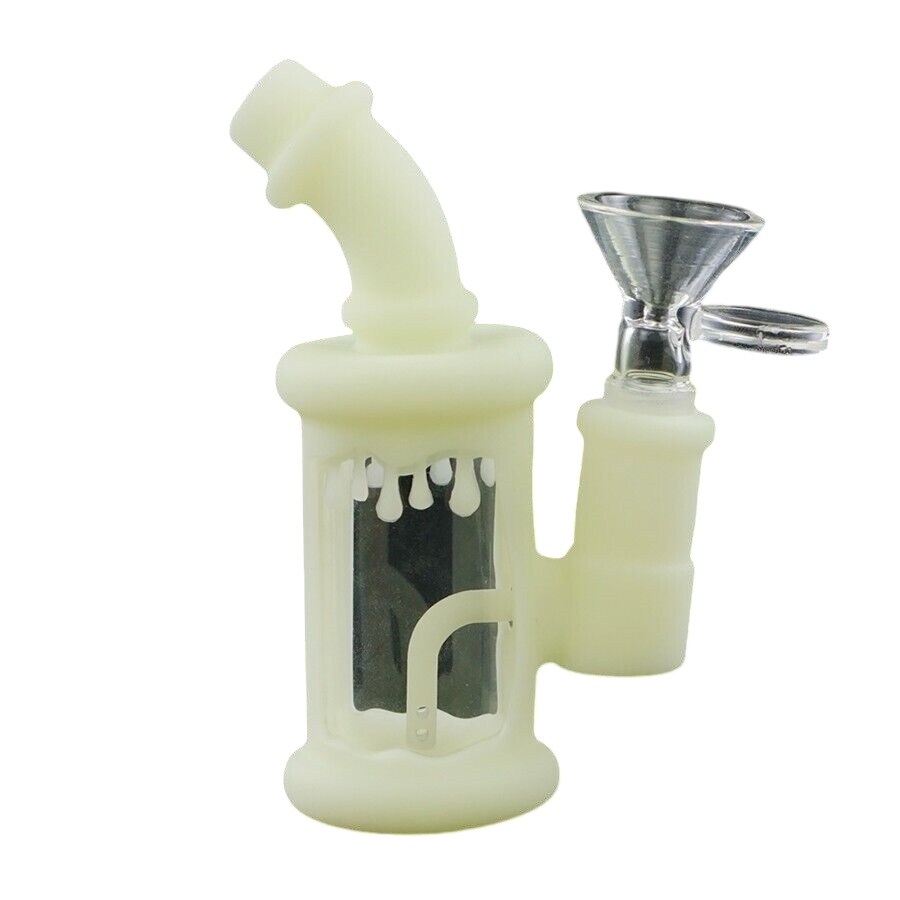 4.5 inch Hookahs Silicone Bong Water Pipes Unbreakable Mini Silicone Oil Rigs Bubbler bongs With Glass Bowl