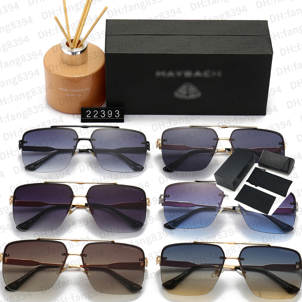 Designer Luxury Fashion Maybachs Solglasögon TopRB 22393 Fashion Solglasögon Millionaire Square Rimless Frames Travel Outdoor Grey Brown Blue Polarised Linser