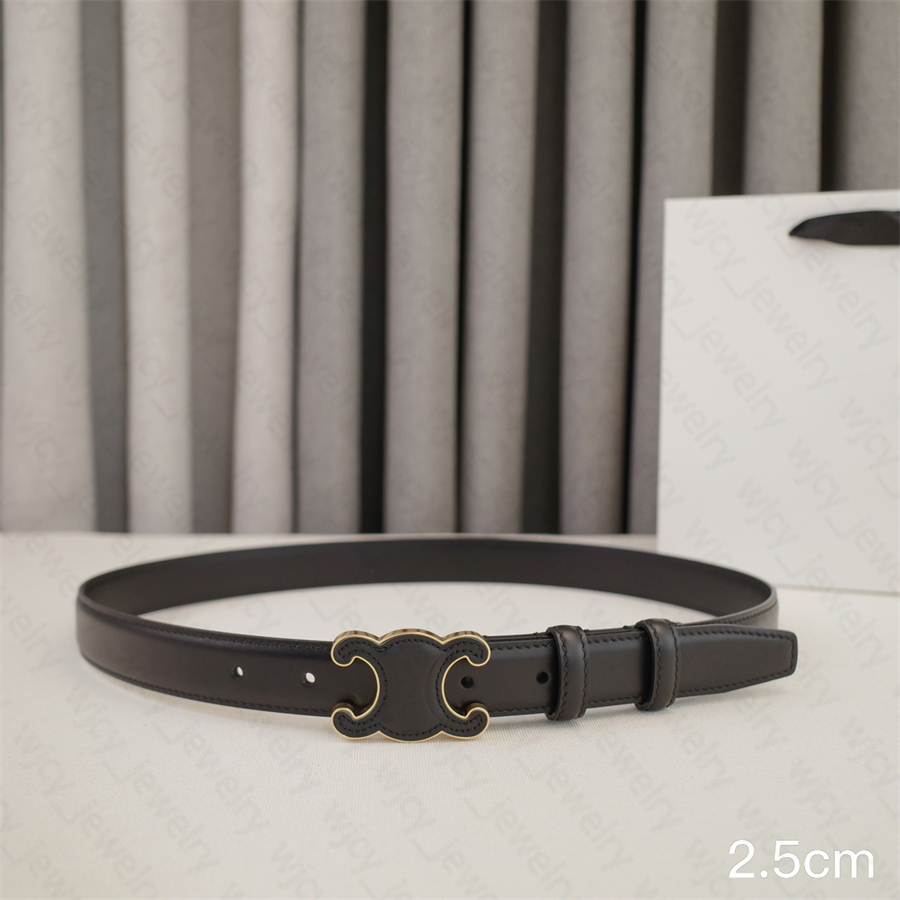 Ceintures de créateurs Ceinture femme Ceinture en cuir véritable Largeur 2,5 cm Ceinture homme Classique Cuir Boucle lisse 3 lettres de couleur Peau de vache de haute qualité