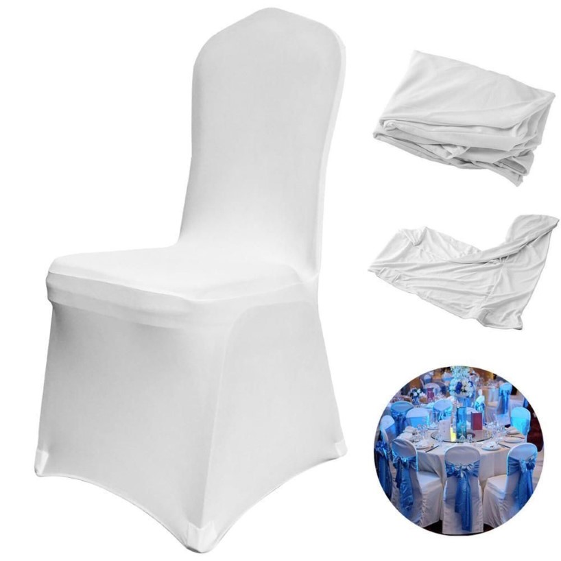Vevor vit spandex stol täcker 50 st 100 st stretch polyester spandex slipcovers för bankett matsparti bröllopsstol täcker 2227s