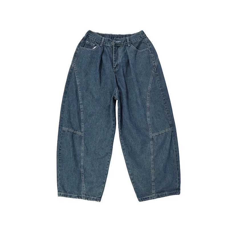 Jeans pour hommes Nouveau pantalon à jambes larges sac de mode pour hommes couleur unie patchwork pantalon Harajuku décontracté lâche surdimensionné jean hommes vêtements Y2KL2403