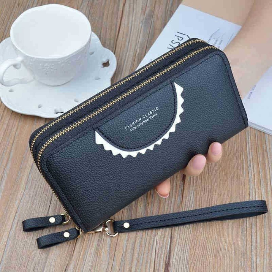 HBP Nouveau portefeuille à double fermeture éclair Sac à poignée longue pour femme Grande capacité Portefeuille double couche Mode Téléphone portable de la mère Ba216U