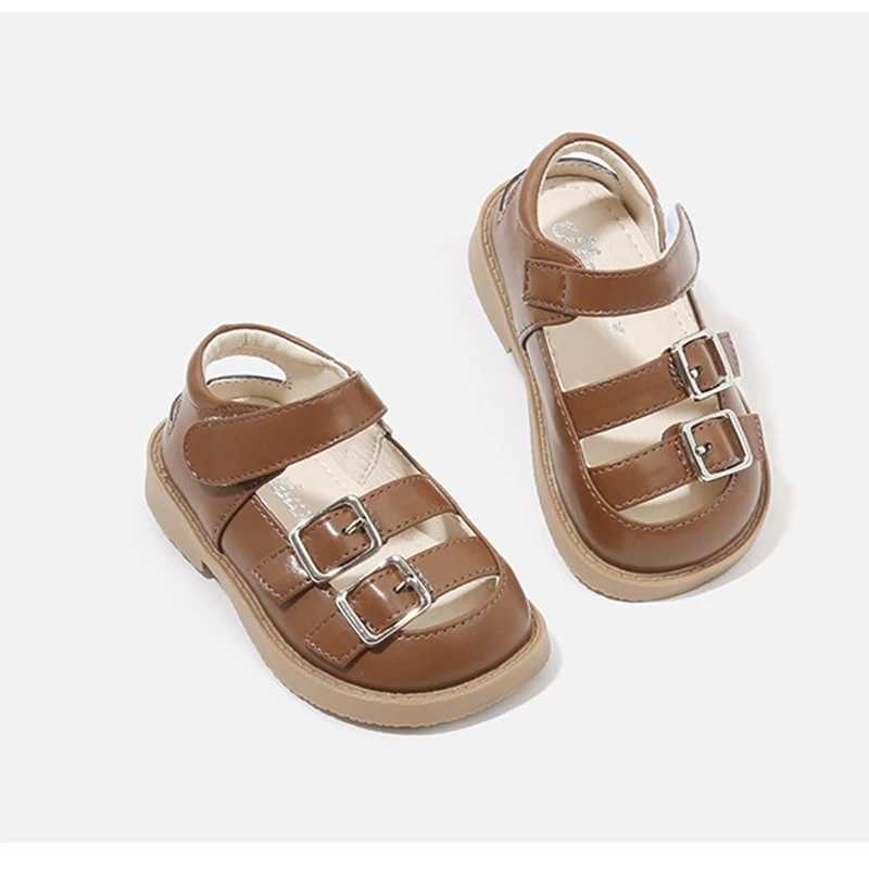 صندل الصنفرة Claladoudou Fashion Fashion For 0-3years Kids Boys Solid Solid Ane Summer Summer For Toddler Girls Infant Baby Beach Sandals 240329