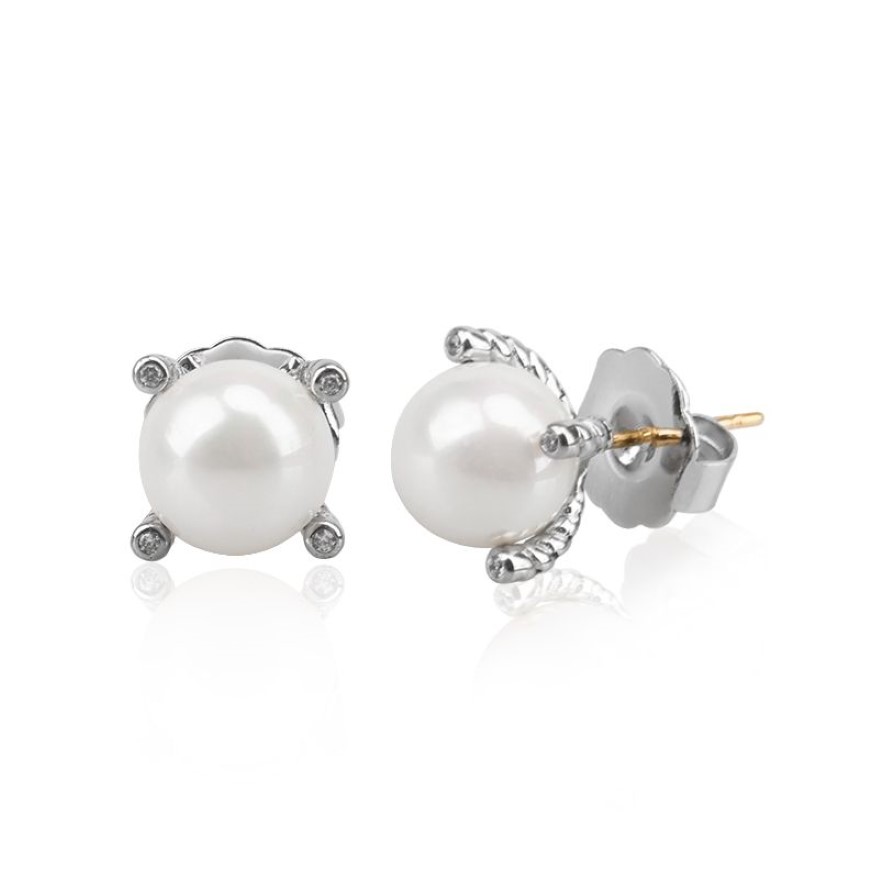 Kolczyki stadninowe Vintage 7 mm imitacja Pearl Wedding Biżuteria Kolczyki damskie 280Y