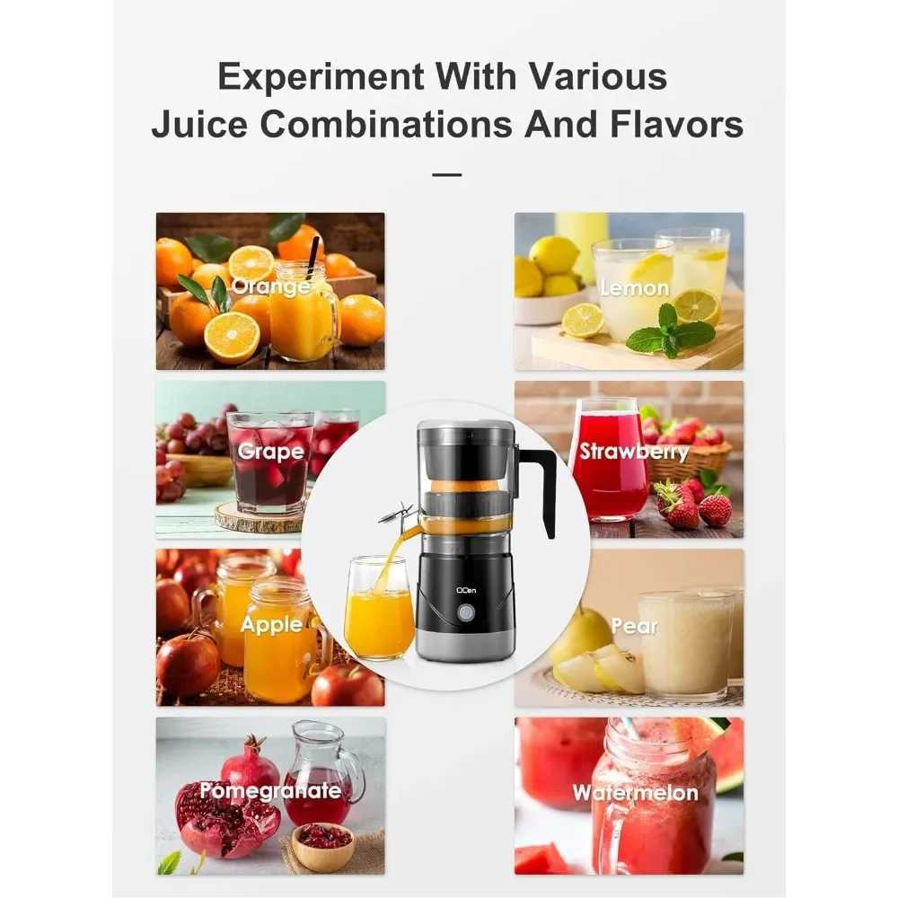 Juicers Electric Citrus Juicer Portable Orange Juice Juicer Lämplig för apelsinjuice citron grapefrukt Ett klickoperation Enkelt att använda och rengöra svart L2403