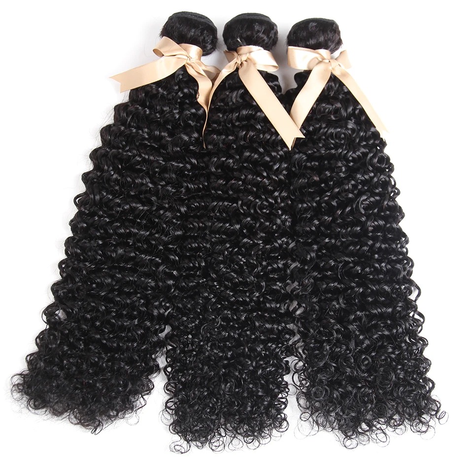 Indian Kinky Curly Bundles ludzkie włosy tkanie naturalny kolor 1 // 3/4 Zajmuje się Jerry Curly Human Hair Extensywki hurtowe