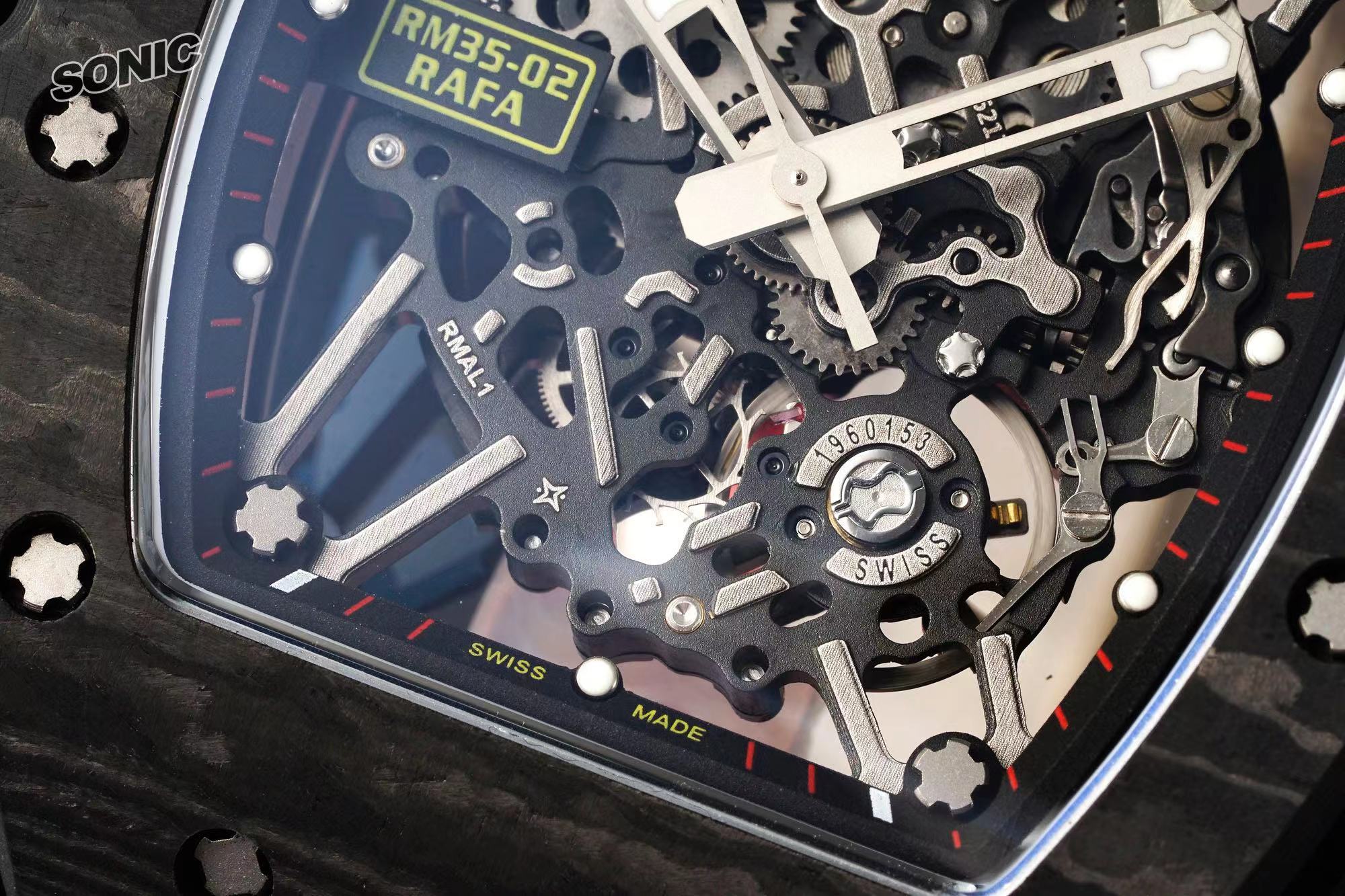Soinc Watch RMF35-02 Automatisch mechanisch draaibaar Ultiem horloge met echte kinetische energie, origineel positief zelfopwindend geïntegreerd White Gem anti-shock uurwerk