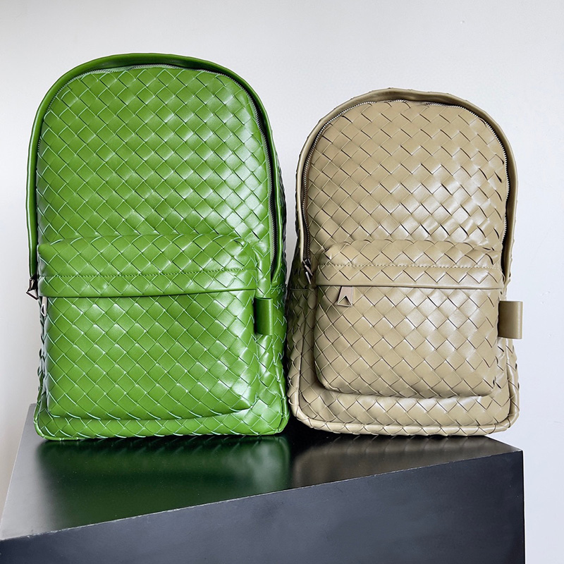 Designer Intrecciato Backpack Black Green Mirror Quality Calfskin Men Women Shoulder Bags Two Zippers Big Space Outdoor Travel Backpacks