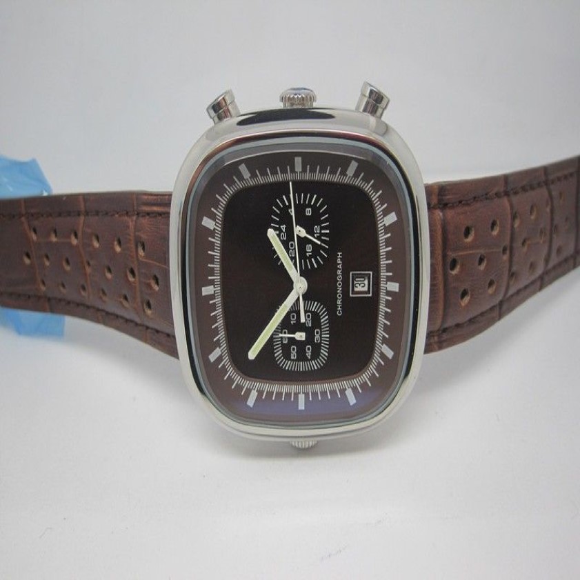 Ikwatches-reloj clásico cronógrafo cronógrafo de cuarzo esfera azul cinturón de caucho negro relojes para hombre reloj deportivo cuadrado para hombre man's180h