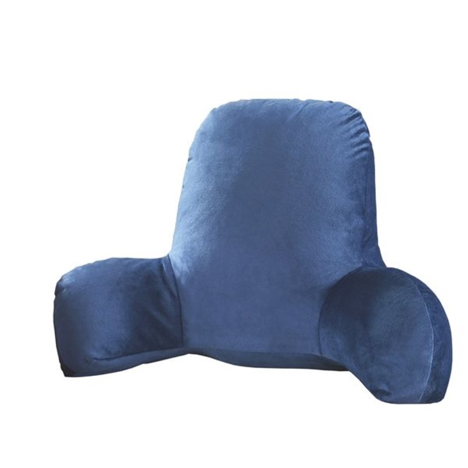 Oreiller dossier de lit avec accoudoir, Support de lit, chaise de lecture, siège de voiture, canapé, coussin de taille, bleu profond, 266p