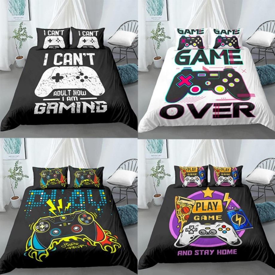 3d capa de edredão adolescentes gamer conjunto cama para crianças meninos meninas cama gamepad impresso com fronha presentes natal eua rainha ue duplo 2011282z