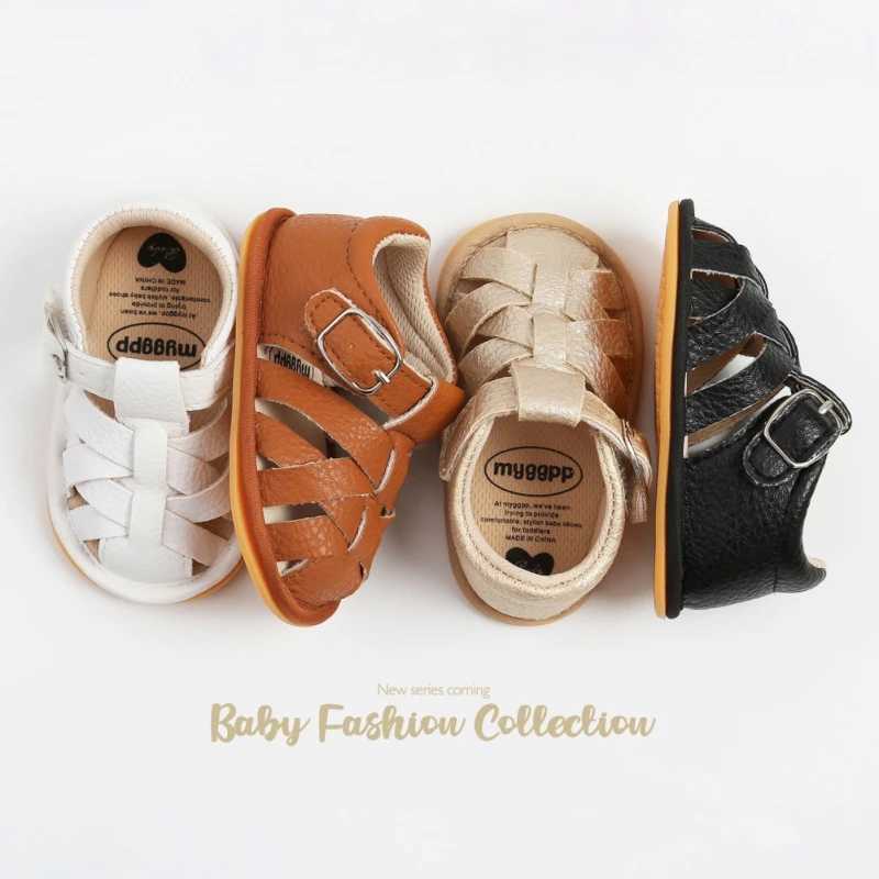 Sandalen Neugeborenen Baby Sommer Sandalen Erste Wanderer PU rutschfeste Wanderschuhe Anti-rutsch Weiche Sohle Sandale Baby Junge Mädchen Schuh 240329