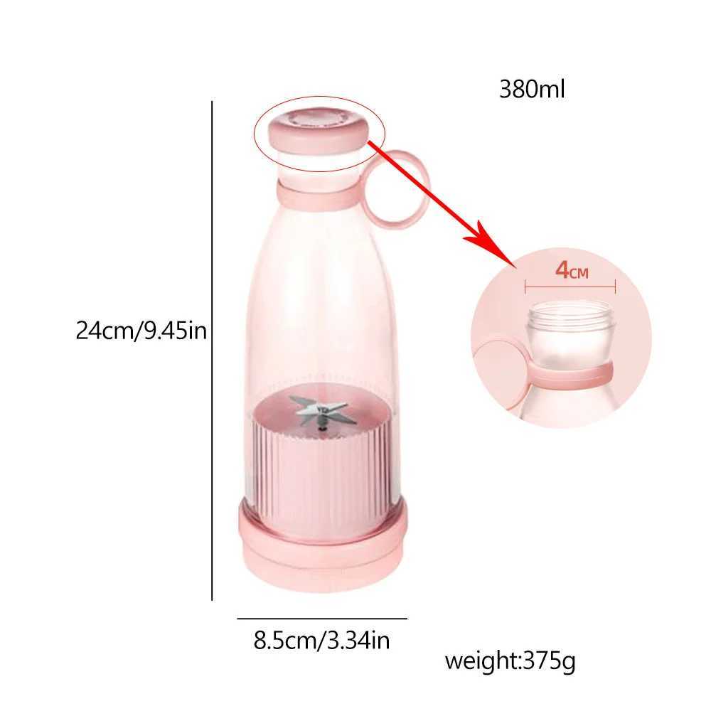 Presse-agrumes Mélangeur Rechargeable fabricant de jus de fruits frais bleu/rose USB bouteille de jus portable mini mélangeur électrique rapide smoothie machine à glaçons L2403