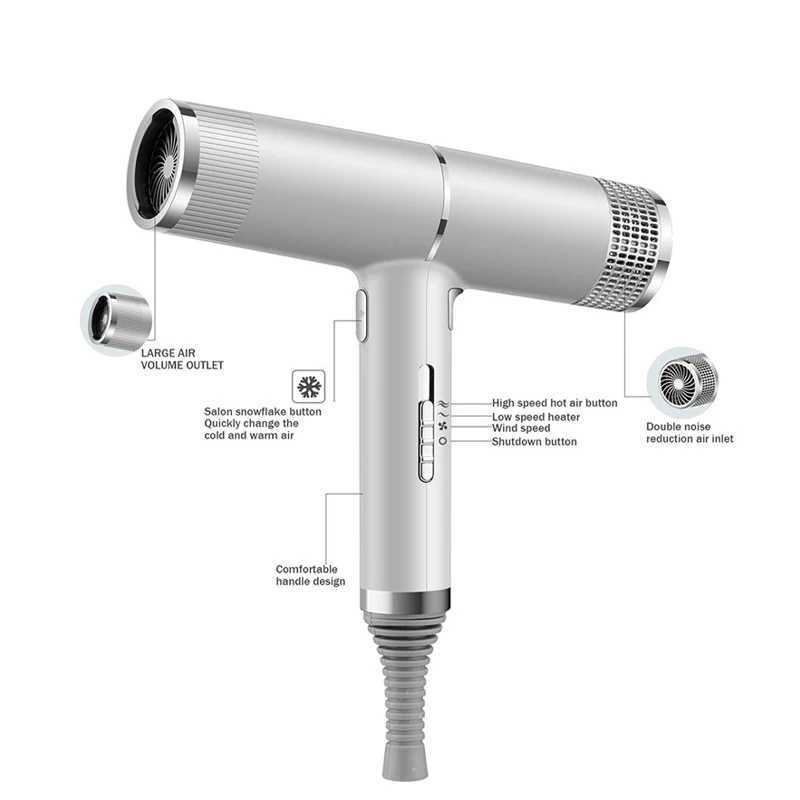 Hair Dryers Ionic Blow Hair Dryer Professional Hairdryer with Diffuser Powerful AC Motor 3 Temperature Electric Hair Dryers 240329