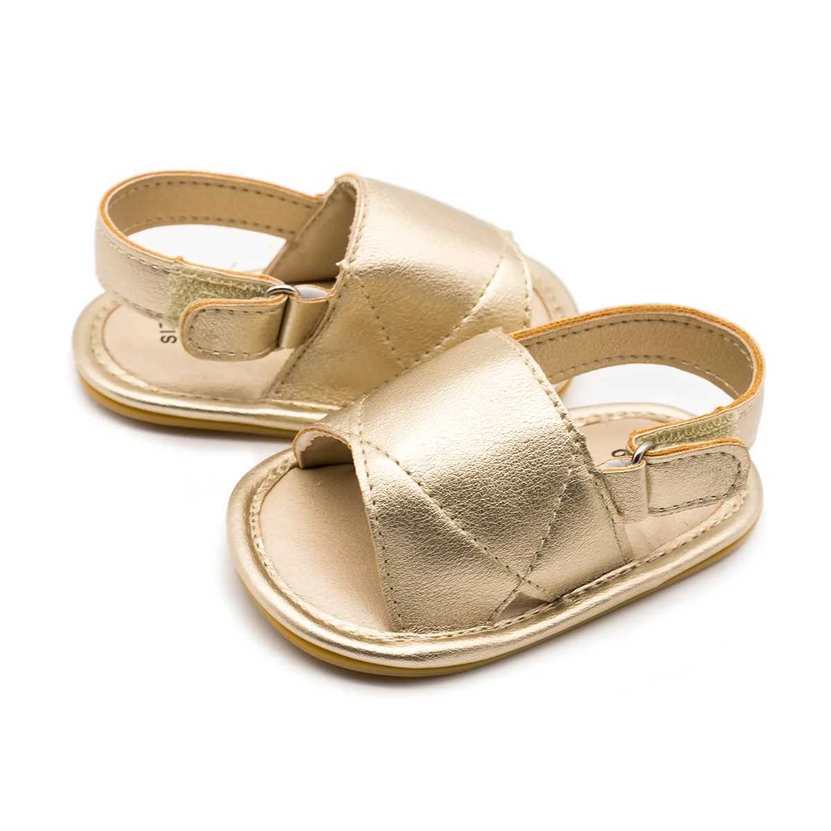 Sandaler Summer Baby Leathers Sandaler Leather Baby Boy Girl Toddler Shoes For 1 Year Newfödd Småbarn Sandaler Soft Bottom Flat Shoes 240329