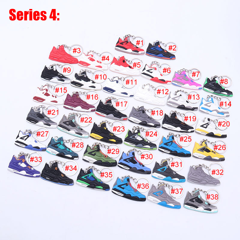 Mode Stereo Designer Schlüsselschiffe Designer Mini Silicone Sneaker Schlüsselbund Basketballschuhe Key Ringhalter Geschenk Keychains Handtasche Autos Schlüsselkette