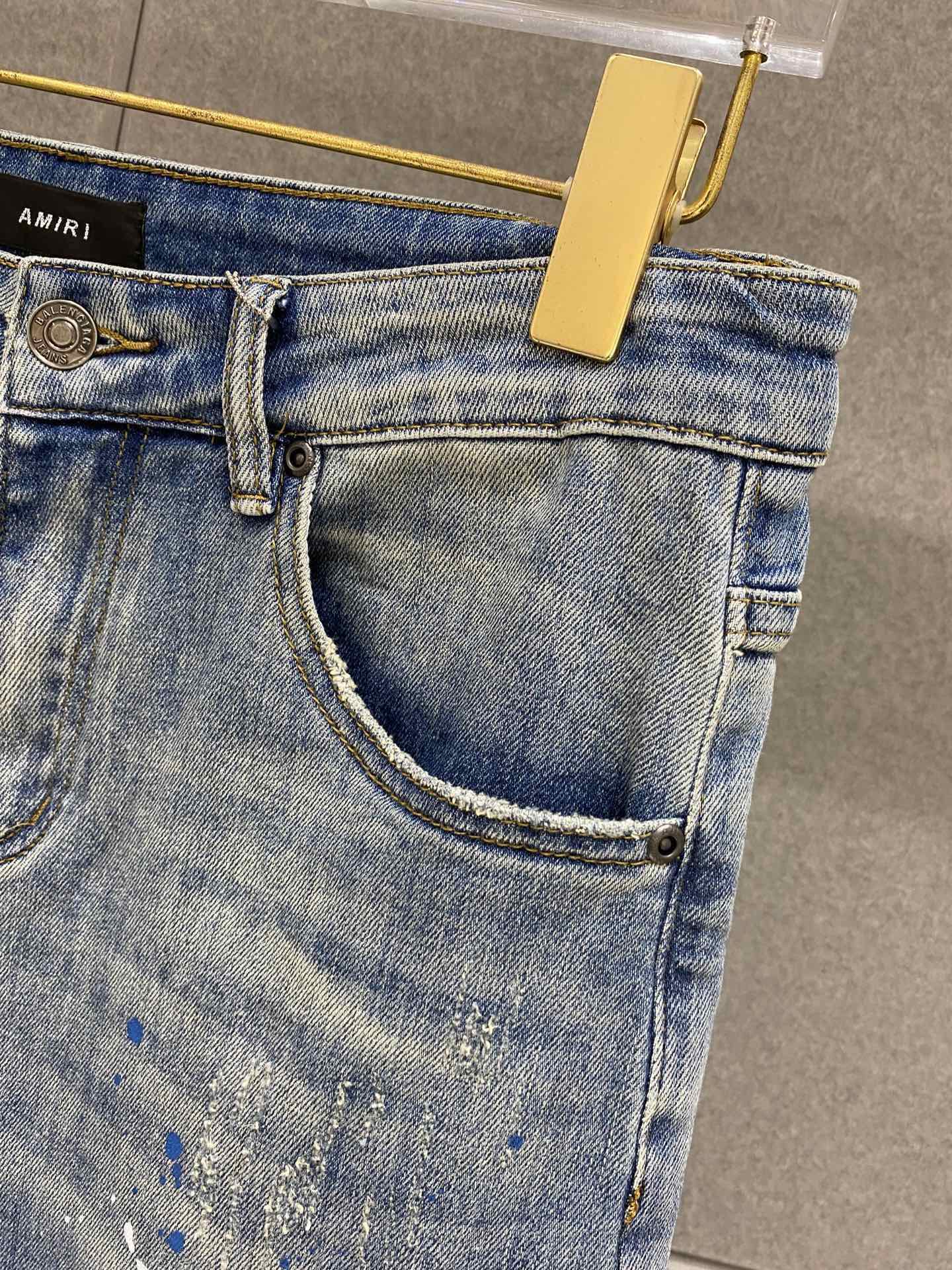 2024 Lente Herfst Gescheurde Rits Heren Jeans Licht Gewassen Gestreepte Man Lange Potlood Broek WCNZ008