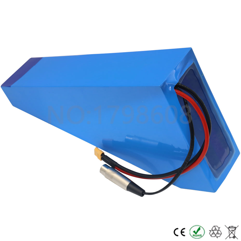 Triangle Electric Bicycle Ebike Battery 36V 48V 52V för 13AH 15AH 18AH 20AH 25AH 30AH 40AH BATERIA BAFANG 500W 1000W 1500W 2000W