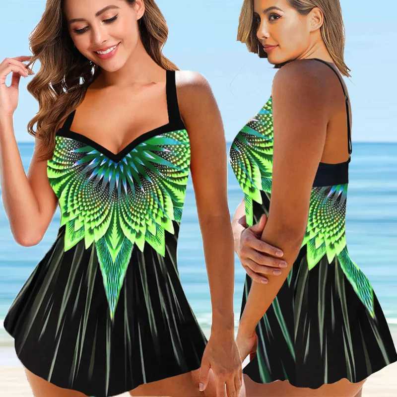 Maillots de bain pour femmes Femmes Sexy Plus Size Beachwear Swim Tankini Maillots de bain Maillot de bain Deux Pièces Maillots de bain Imprimer Tankinis Beach Summer Swimdress T240328