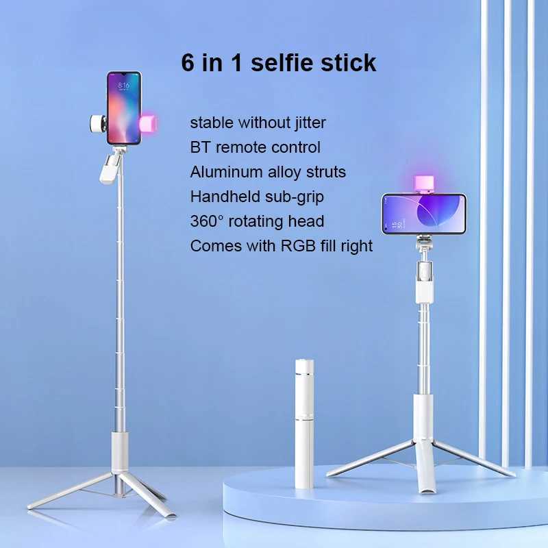 Selfie Monopods A900 Selfie Stick met robuust statief 60 inch aluminium uitschuifbare statief voor mobiele telefoons met invullicht 24329