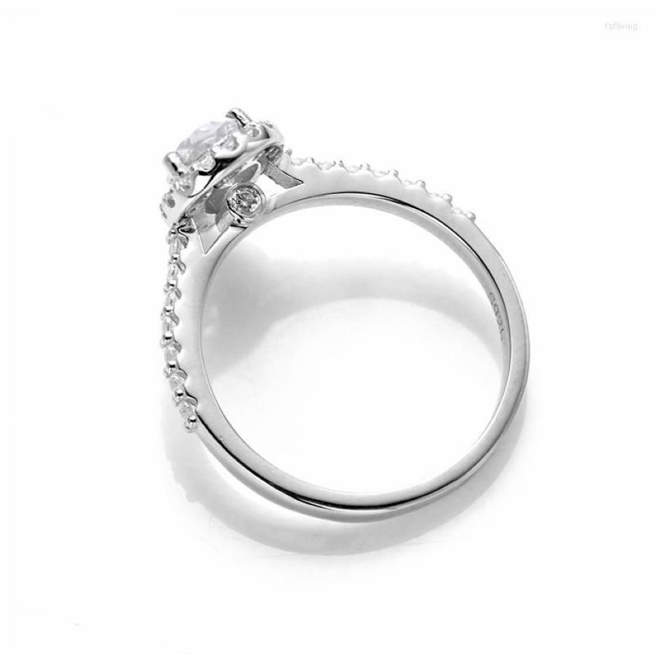 Colares de pingente AnuJewel 1ct Pear Cut Moissanite Noivado Anel de Casamento 925 Anéis de Prata Esterlina para Mulheres Jóias Whole242j