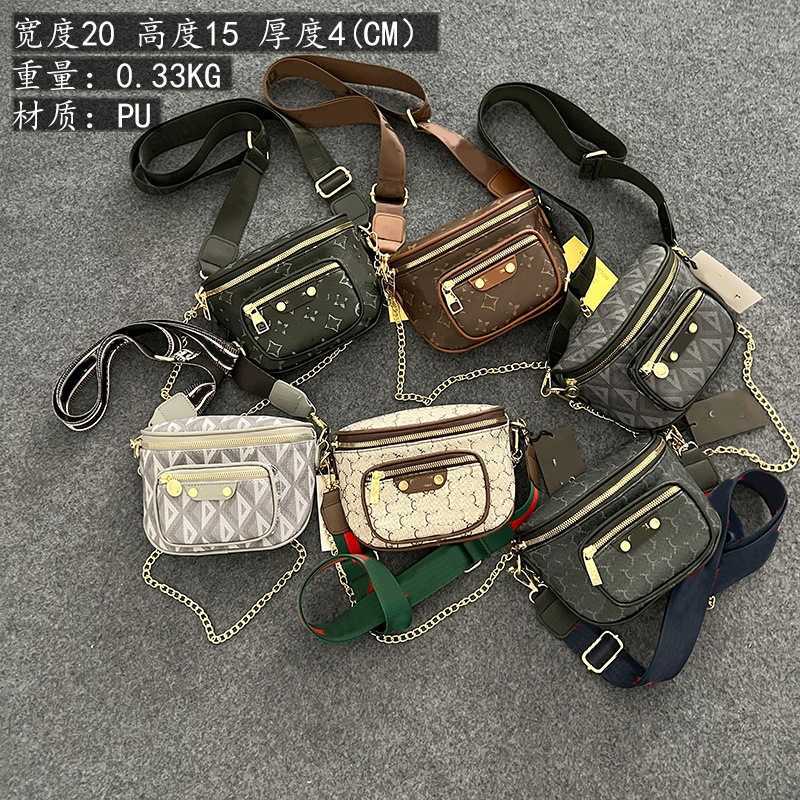 Bolsa de designer 2024 bolsas elegantes e modernas pequenas bolsas para mulheres casuais e versáteis bolsas de ombro de corrente mini impressas no peito crossbody sacos de sela