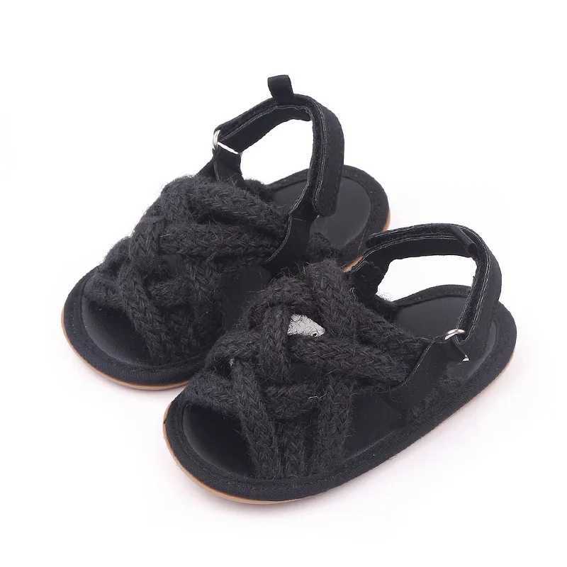 Sandalen merk babyjongen sandalen voor meisjes zomerschoenen voor 1 jaar babyartikelen peuter mode touw gebreide schoenen pasgeboren accessoires 240329