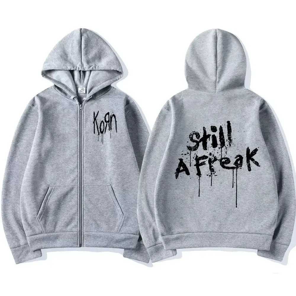 Herren Hoodies Sweatshirts Korn Zipper Hoodie Rock Band World Tour Sweatshirt Hip Hop Street Kleidung Reißverschlussjacke Herren Wolle Langarm Y2K KleidungL2403