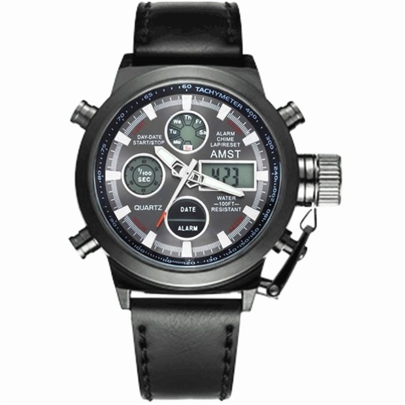 AMST Orologi Militari Dive 50M NylonCinturino in pelle LED Orologi Da Uomo Top Brand di Lusso Orologio Al Quarzo reloj hombre Relogio Masculino 20298L