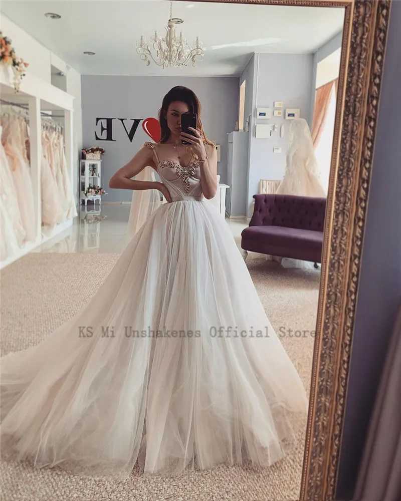 Abiti sexy urbani Cristalli Abiti da sposa Abiti da Noiva 2021 Abito da sposa principessa Abiti da spiaggia su misura yq240329