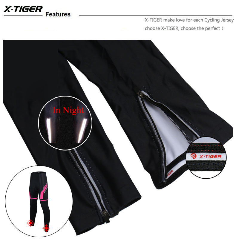 Les femmes X-Tiger gardent un pantalon à vélo de vélo thermique à vélo thermique