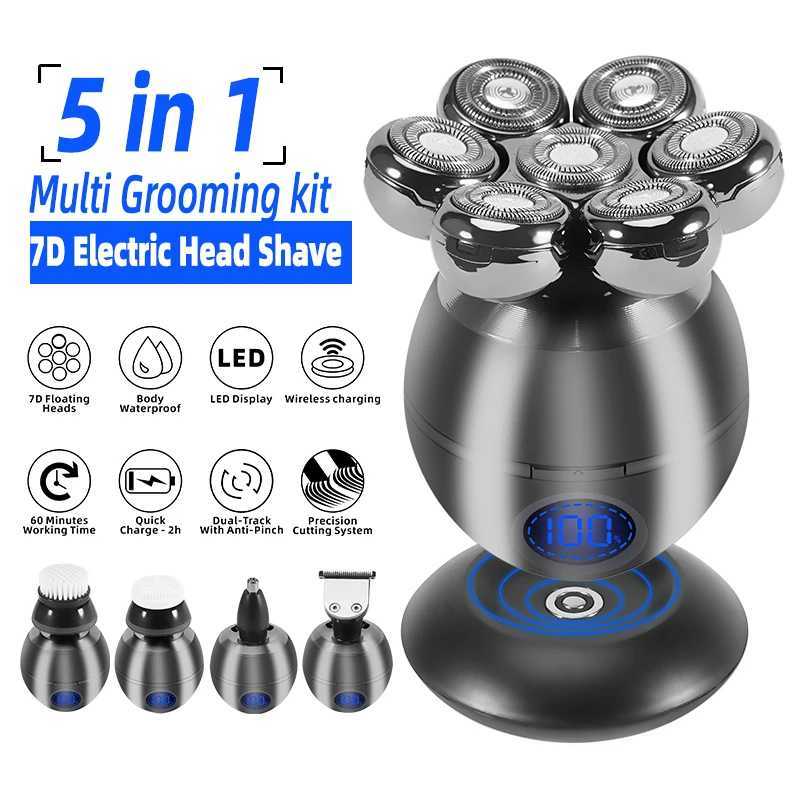 Electric Shavers Rechargeable 5in1 Multi Grooming Kit Beard Hair Electric Shaver For Men Body Trimmer Facial Electric Razor Balde Shaving Machine 24329