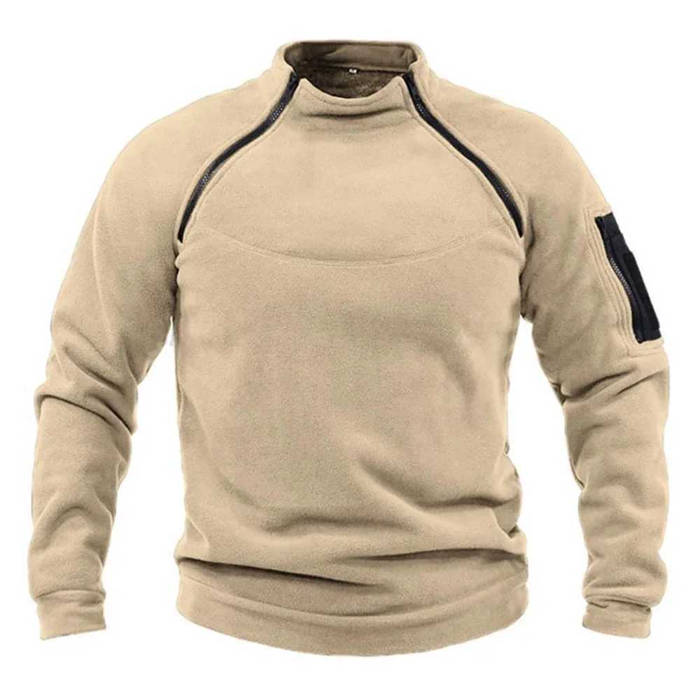 Herren-Kapuzenpullover, Sweatshirts, taktische Outdoor-Kapuzenpullover für Herren, Wandern, Militärpullover, Armee-Fleecejacken, Polar-Pullover mit seitlichem Reißverschluss, übergroße Angelkleidung 24328