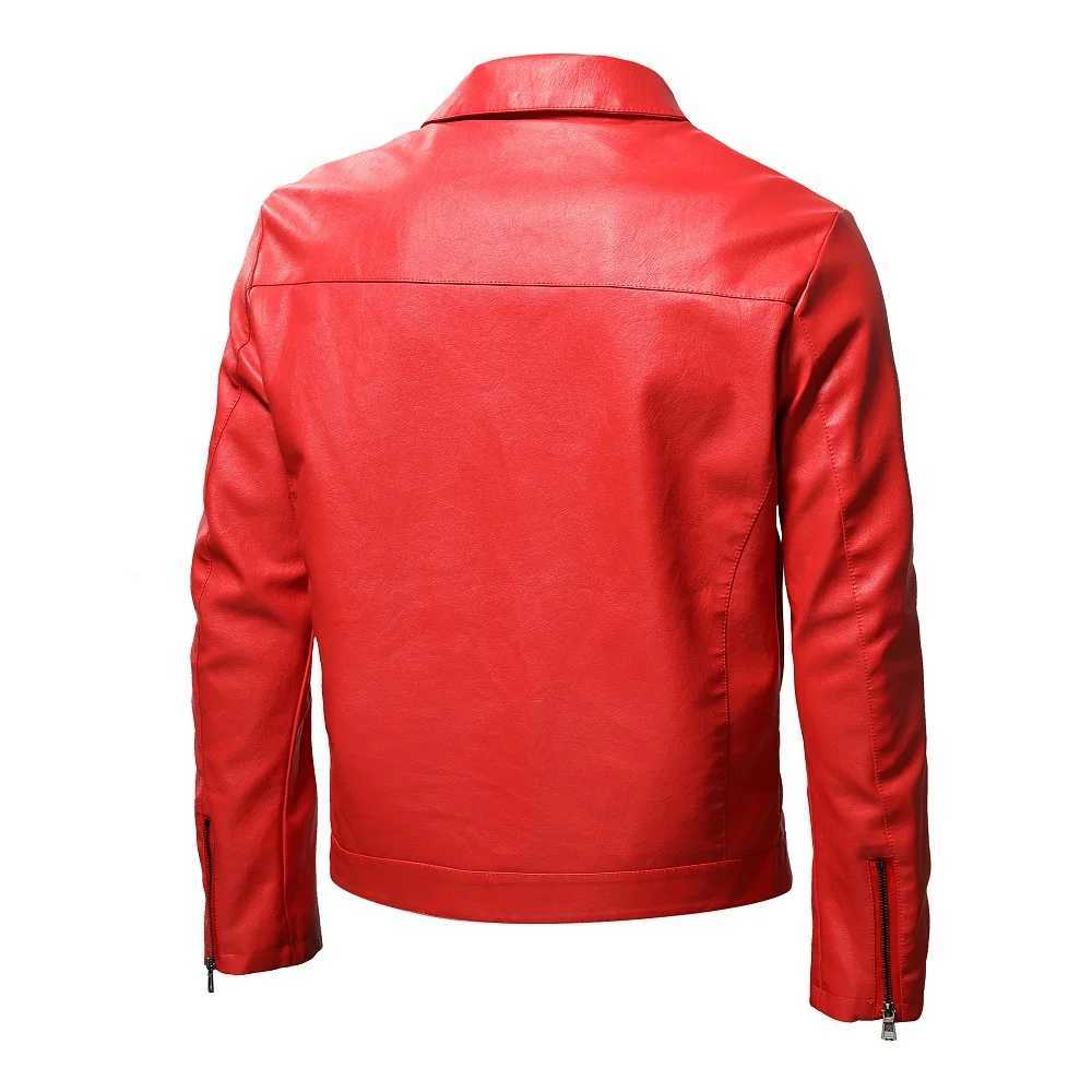 Jaqueta de couro masculina de couro falso, jaqueta de motocicleta primavera outono, nova moda casual, casaco de motociclista com zíper, decoração 240330