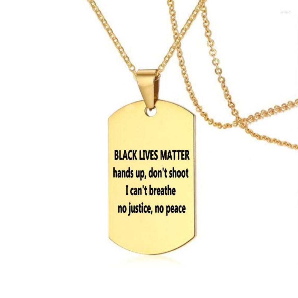 Chains U S Protest I CANT BREATHE Can't Lettering Army Brand Necklace Stainless Steel Dog Tag Custom332B