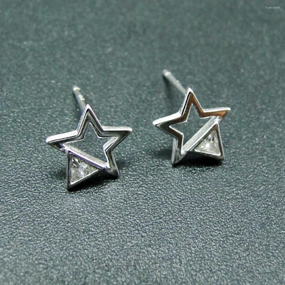 スタッドイヤリング到着リアル925 Sterling Silver CZ Star Womens for Gift224M