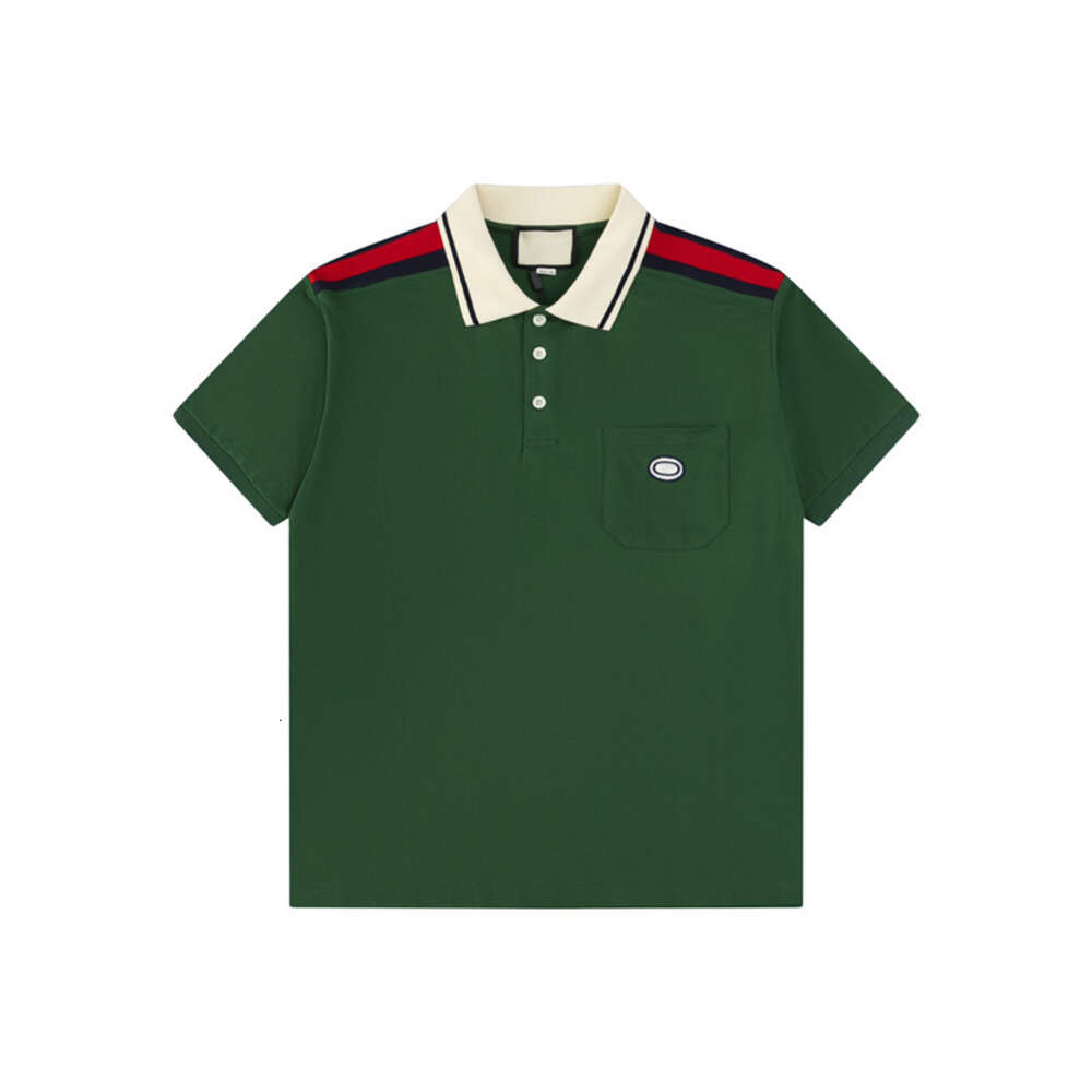 Marque de mode européenne de luxe léger pour hommes été nouveau panneau de contraste de couleur POLO col polo T-shirt à manches courtes haut décontracté personnalisé