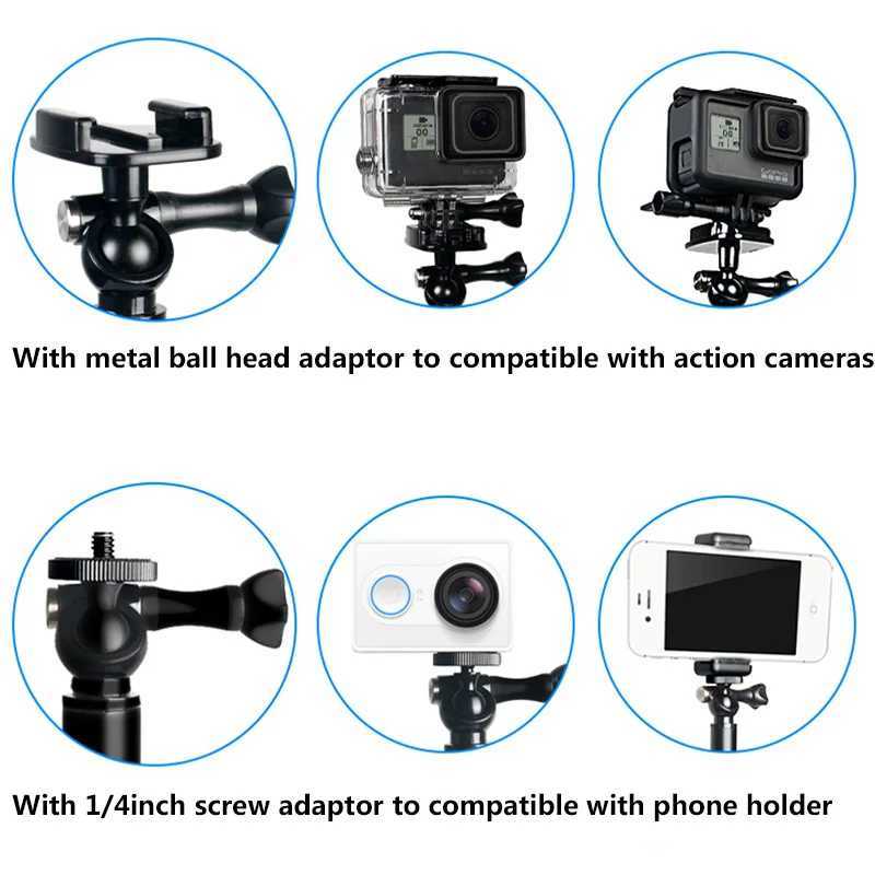 Selfie Monopods Go Pro Hero El Grande Extension Pole Selfie Stick Monopod For Hero11 10 9 8 7 Hero 6 Hero 5 4 Session Yi 4K Accessories 24329