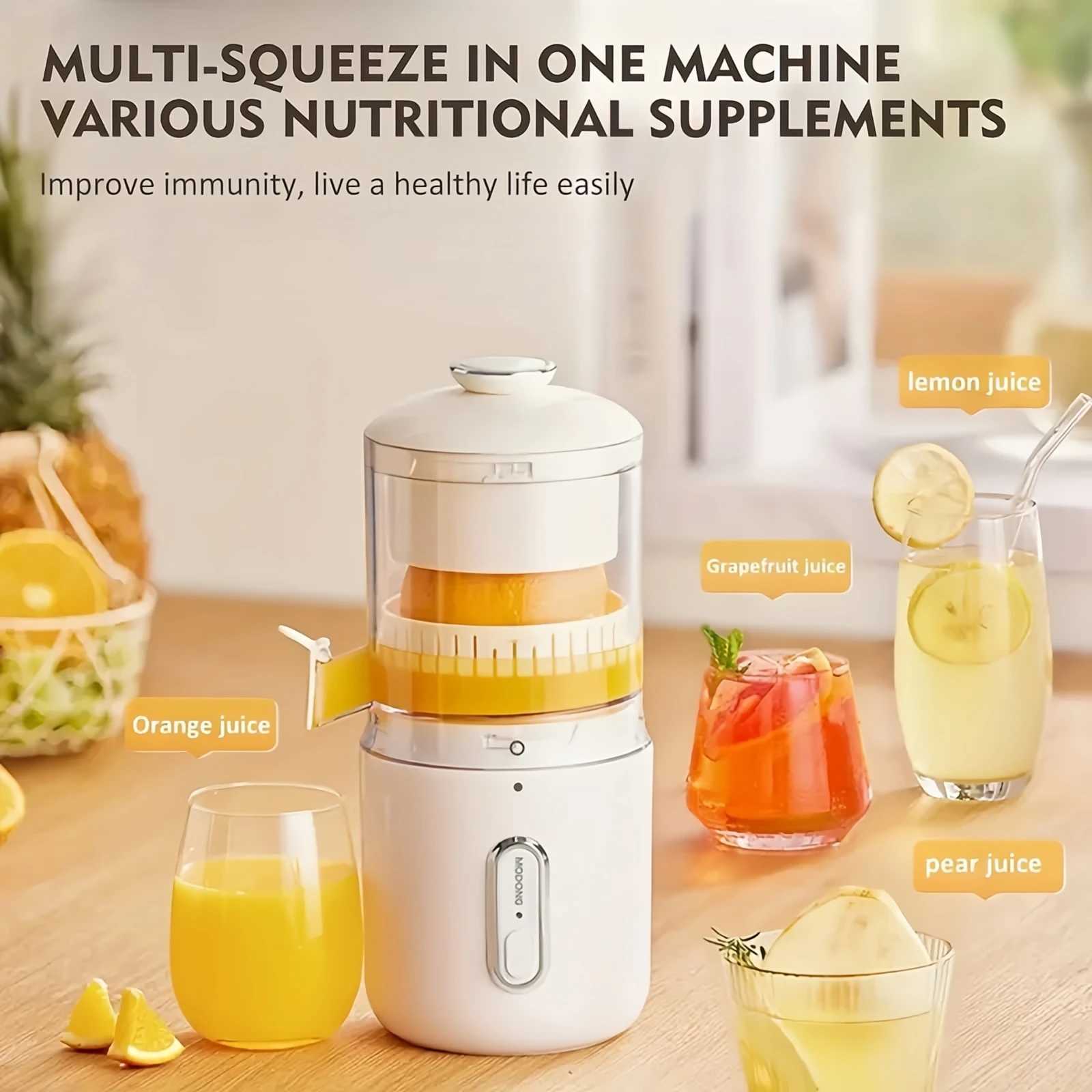 Distributeur de jus électrique sans fil pour usage domestique machine à presser l'orange pratique distributeur de jus à vitesse lente séparateur de jus de chargement USB L2403