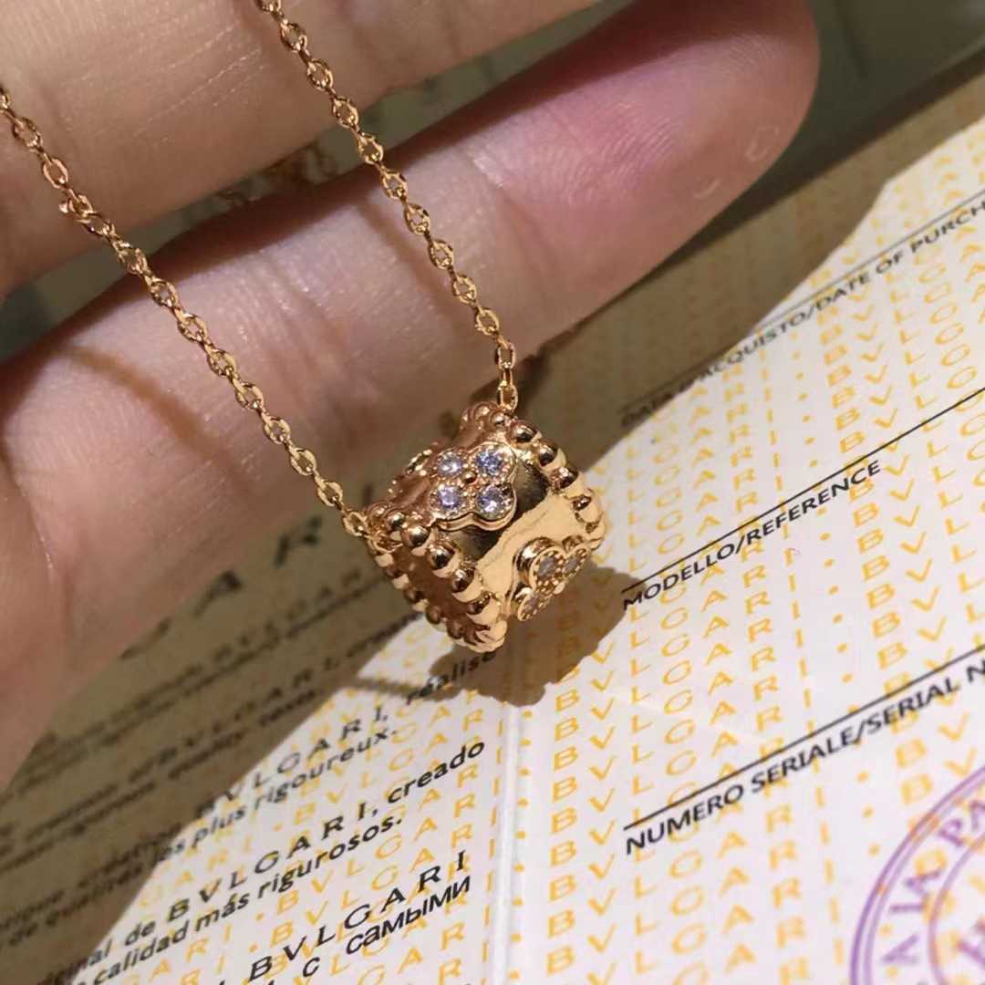 Designer Brand نسخة عالية Van Kaleidoscope Necklace للنساء مع زخارف الماس و 18 ألف روز الذهب البلاتين الطلاء الراقية