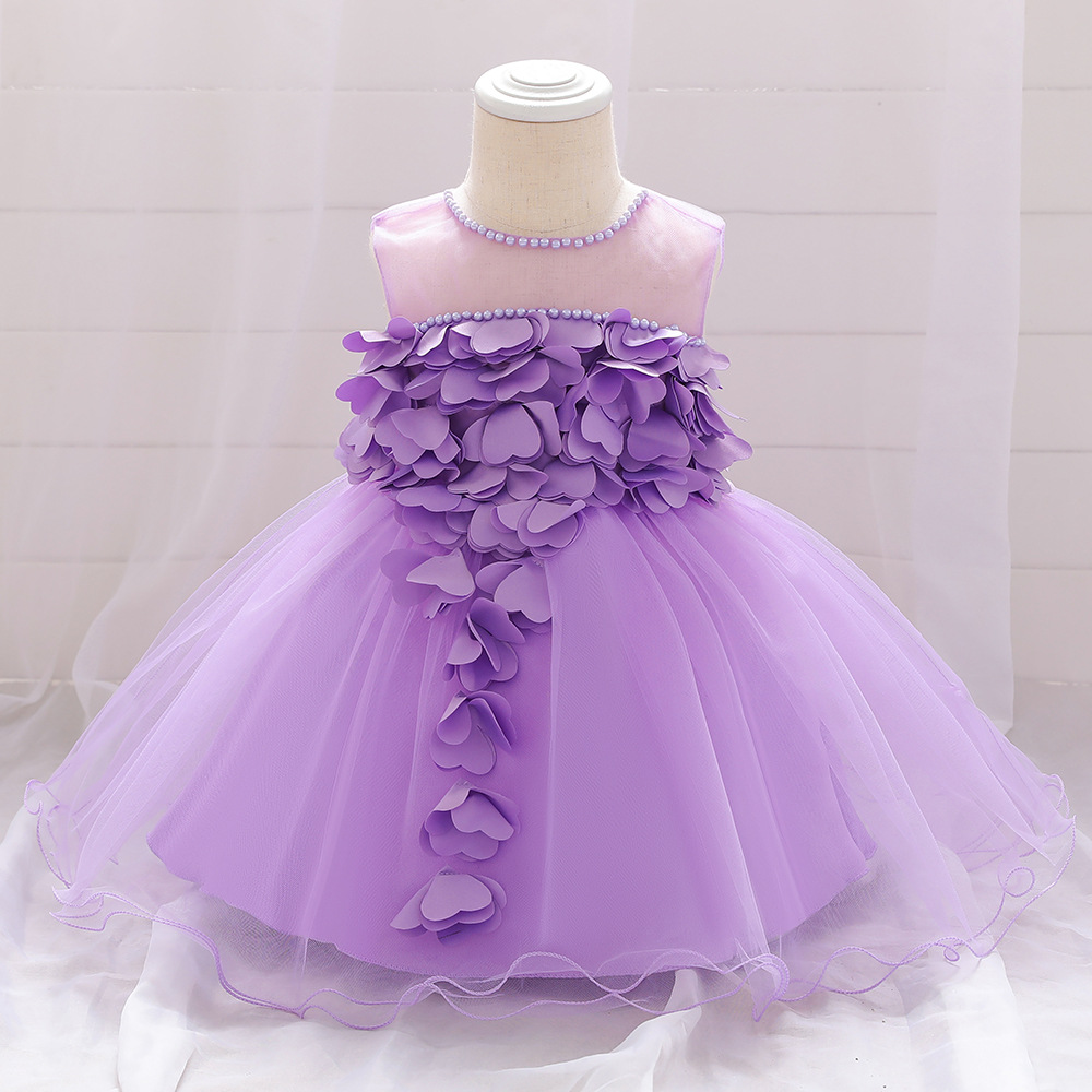 Sweet Pink Blue Green Purple White Jewel Girl's Birthday/Party Dresses Girl's Pageant Dresses Flower Girl Dresses Girls Everyday Skirts Kids' Wear SZ 2-10 D329258