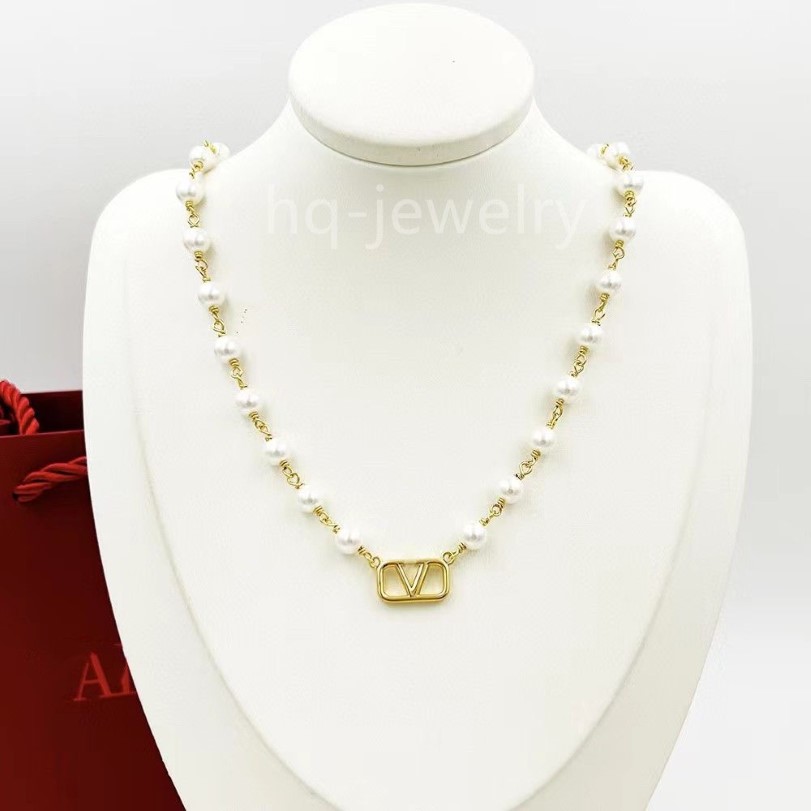 2023 Modedesign Damen Perlenkette Netzwerk Promi passender Designerschmuck Halskette312D