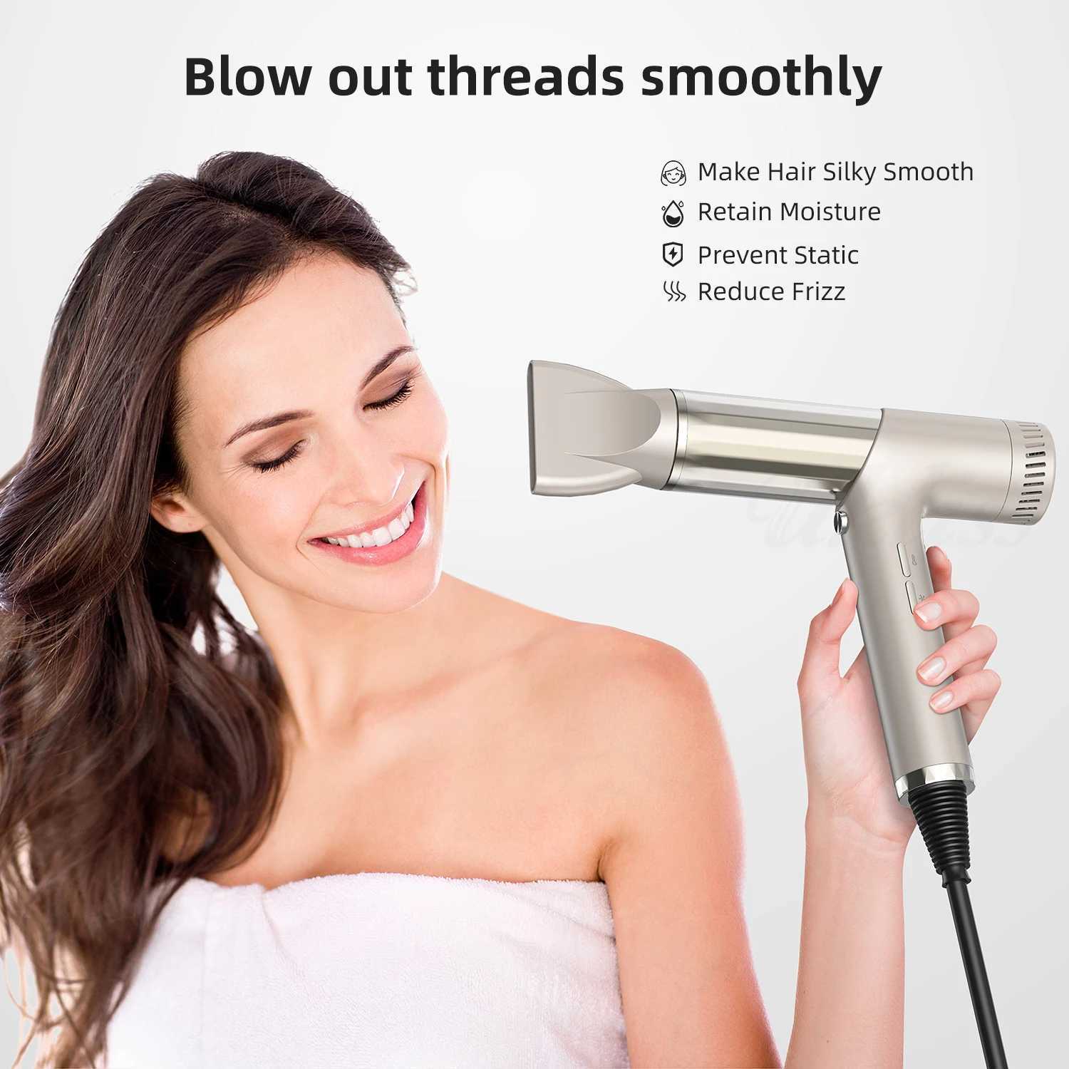 Hair Dryers Super Hair Dryer Leafless Hairdryer High Speed Negative Ion Constant temperature Electric Brushless Motor Hair Dryer 240329