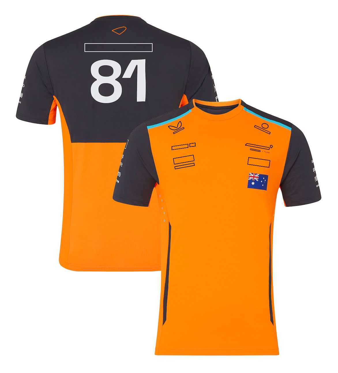 F1 Formel 1 Renn-Kurzarm-T-Shirt, Teamuniform, Rennuniform der Saison 2024, Rundhals-T-Shirt, Teamuniform, Revers-Poloshirt