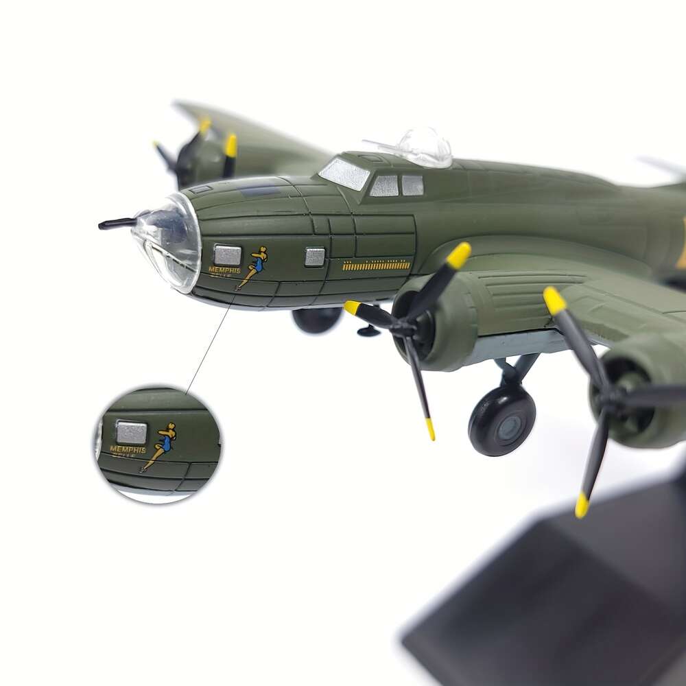 1:144 B-17F Flying Fortress Bomber Memphis Belle Metall-Militärdruckguss-Flugzeugmodell zur Sammlung
