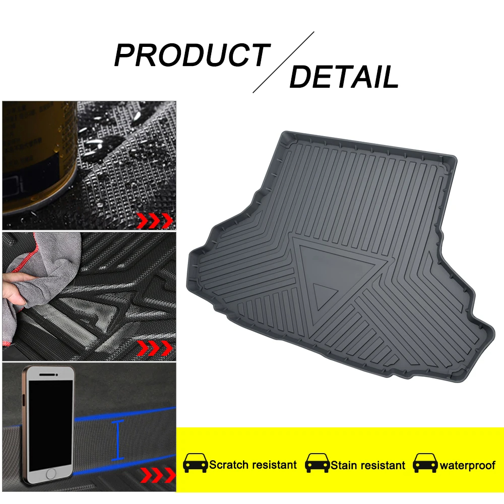 Tapis de coffre de voiture pour Ford Mustang 2015 2016 2017 2018 2019 2020, doublure étanche mesurée au Laser, tapis en caoutchouc